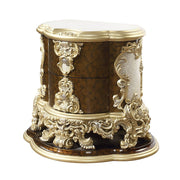 Desiderius - Nightstand - Antique Gold & Hand Painted Brown - R&R Furniture Gallery (Fountain Valley, CA)