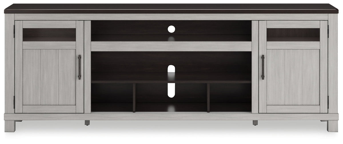 Darborn - XL TV Stand W/Fireplace Option - Gray / Brown - R&R Furniture Gallery (Fountain Valley, CA)