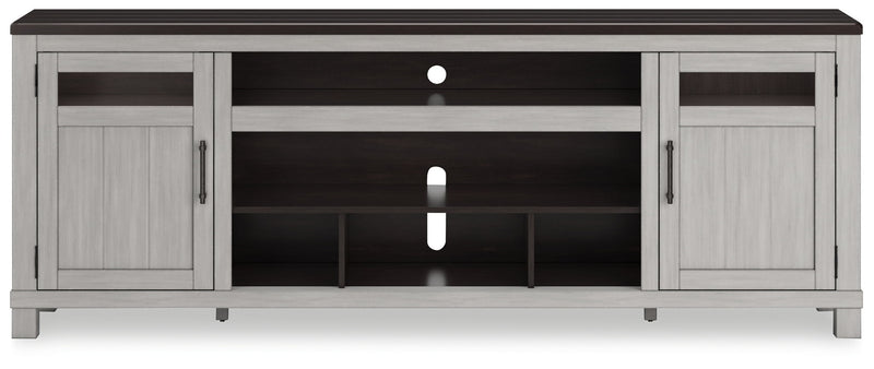 Darborn - XL TV Stand W/Fireplace Option - Gray / Brown - R&R Furniture Gallery (Fountain Valley, CA)