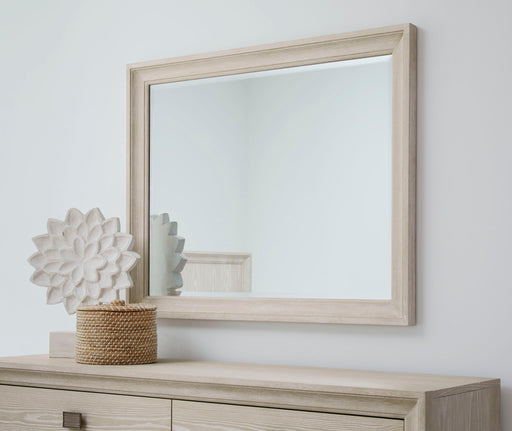 Maxime dresser mirror by Modus showing a sleek rectangular mirror with a minimalist frame for bedroom decor.