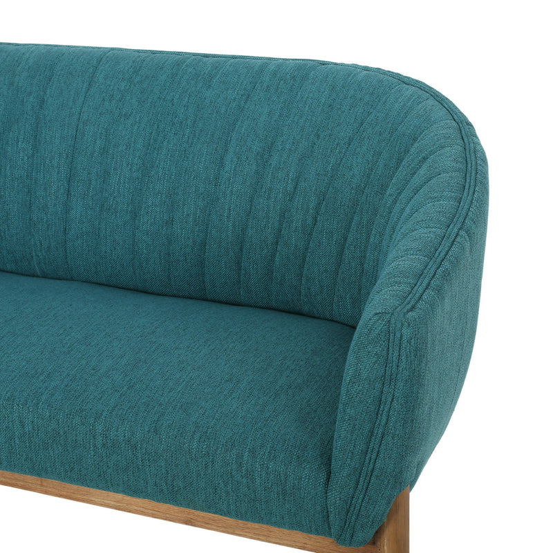 Mid Century Modern Loveseat With Channel Stitched Backrest - R&R Furniture Gallery (Fountain Valley, CA)