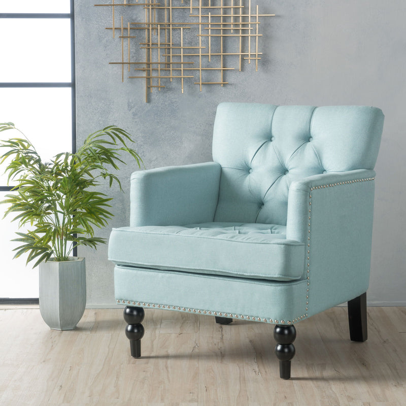 Harrison - Tufted Club Chair With Button Tufted Back And Birch Wood Legs - R&R Furniture Gallery (Fountain Valley, CA)