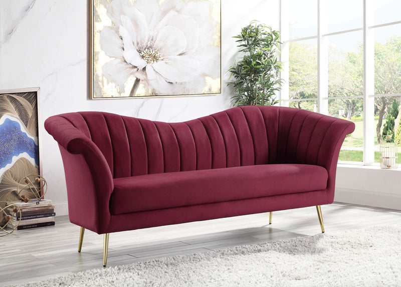 Callista - Sofa - Red Velvet - R&R Furniture Gallery (Fountain Valley, CA)