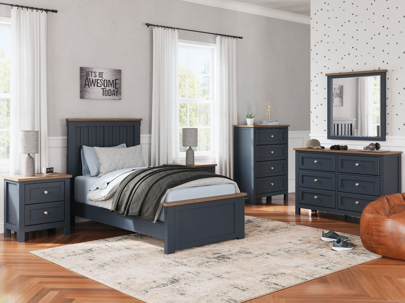 Landocken - Dresser and Mirror - Brown / Blue - R&R Furniture Gallery (Fountain Valley, CA)