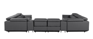 1246 - 10-Piece U-Shaped Modular Power Reclining Sectional With 4 Power Recliners And Power Headrests