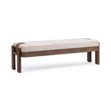 Classic Home Kava Accent Bench in Cocoa Latte upholstery, featuring a stylish upholstered bench with a cushioned seat.