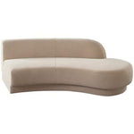 Zelda RF Curved Chaise in Light Camel Performance Velvet w/ (1) Accent Pillow Ball