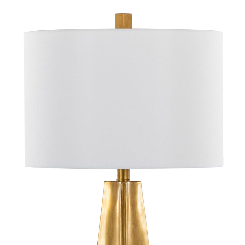 Lumi Source Pompeii contemporary table lamp with gold base and white shade, modern design for stylish home lighting.
