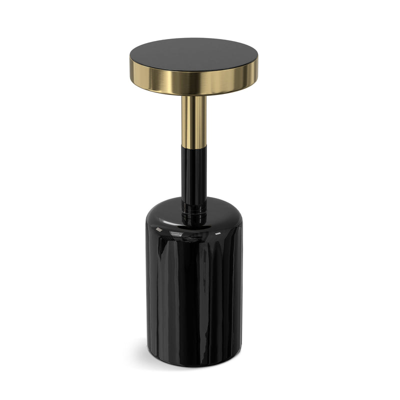 Frannie - Side Table - Gold / Black - R&R Furniture Gallery (Fountain Valley, CA)