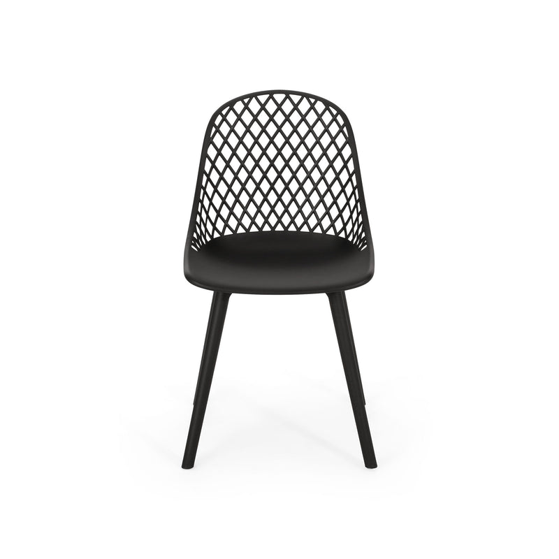 Set of two Noble House Lily Chairs with modern design, featuring cushioned seats and wooden legs for stylish dining or office decor.