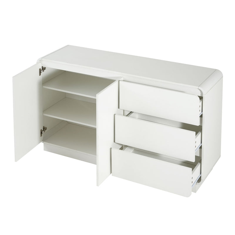 Sideboard, Wide Storage With 2 Doors And 3 Drawers - R&R Furniture Gallery (Fountain Valley, CA)