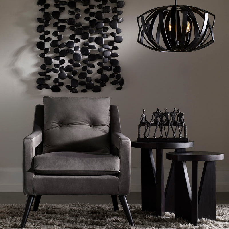 Pair of Uttermost Nadette nesting tables with sleek wooden tops and metal frames, arranged neatly together.