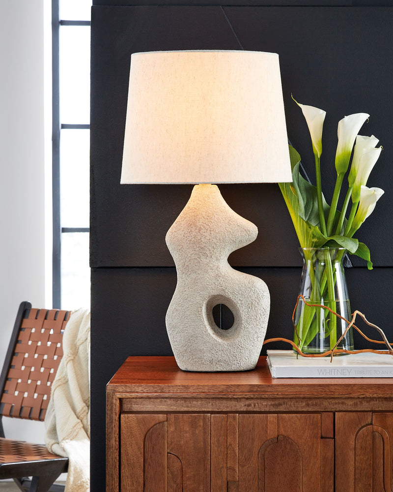 Chadrich - Paper Table Lamp (Set of 2) - Antique Beige - R&R Furniture Gallery (Fountain Valley, CA)