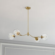 Ashcroft Furniture Jewel 4 Lights chandelier with clear and gold accents, ceiling hanging light fixture with elegant design.