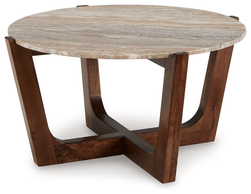 Tanidore - Round Cocktail Table - Warm Brown - R&R Furniture Gallery (Fountain Valley, CA)