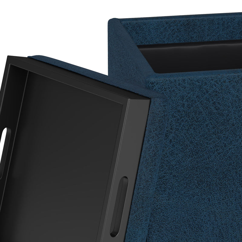 Rockwood - Upholstered Cube Storage Ottoman With Tray - R&R Furniture Gallery (Fountain Valley, CA)