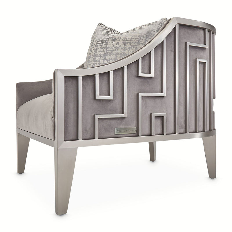 Roxbury Park - Velvet Accent Chair - Gray Pearl / Stainless Steel - R&R Furniture Gallery (Fountain Valley, CA)