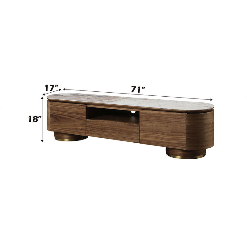 Willene - TV Stand With Ceramic Top - Ceramic Top & Walnut - R&R Furniture Gallery (Fountain Valley, CA)
