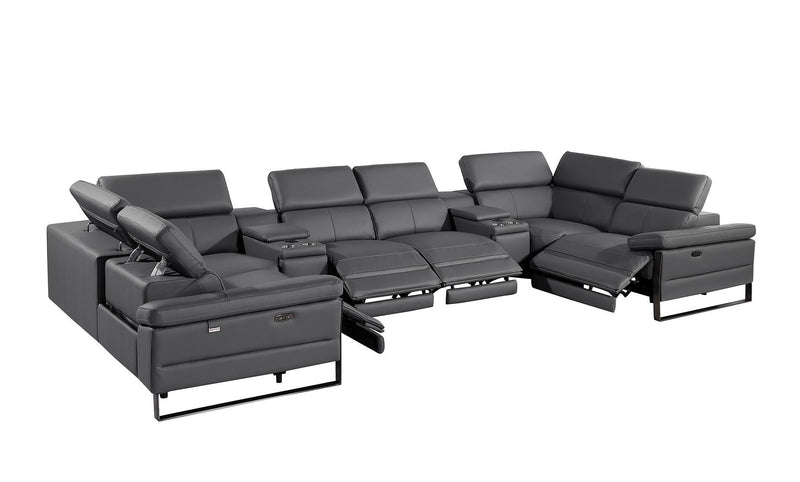 1246 - 8-Piece U-Shaped Modular Power Reclining Sectional With 4 Power Recliners And Power Headrest