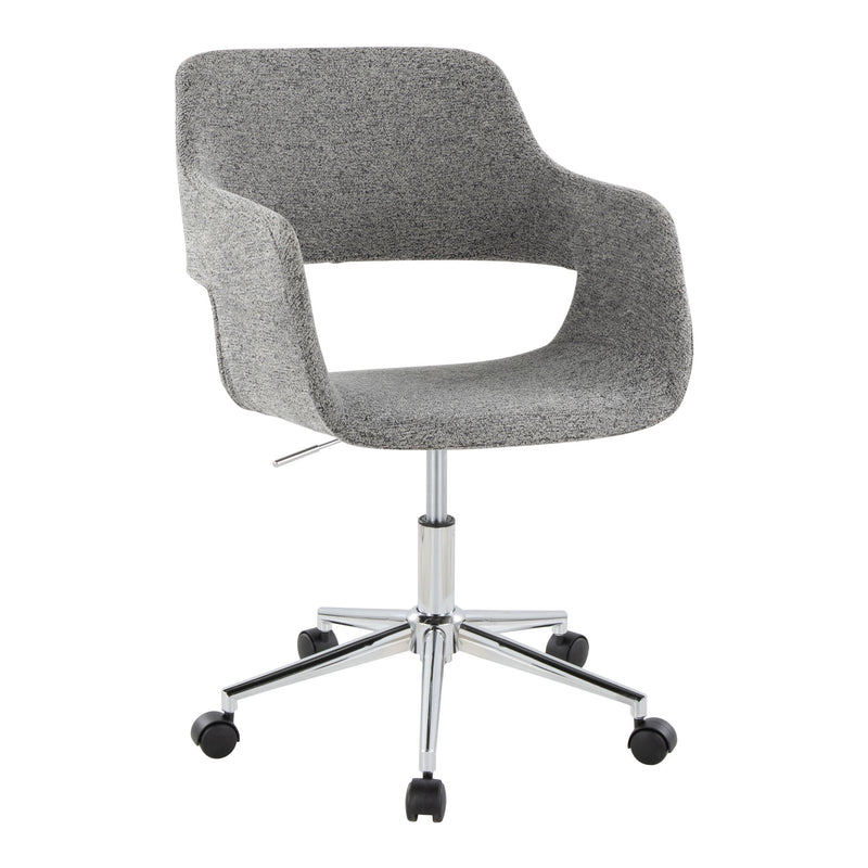 Lumi Source Margarite contemporary office task chair with adjustable height and ergonomic design, black fabric upholstery.