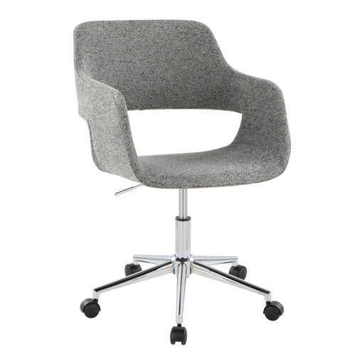 Lumi Source Margarite contemporary office task chair with adjustable height and ergonomic design, black fabric upholstery.
