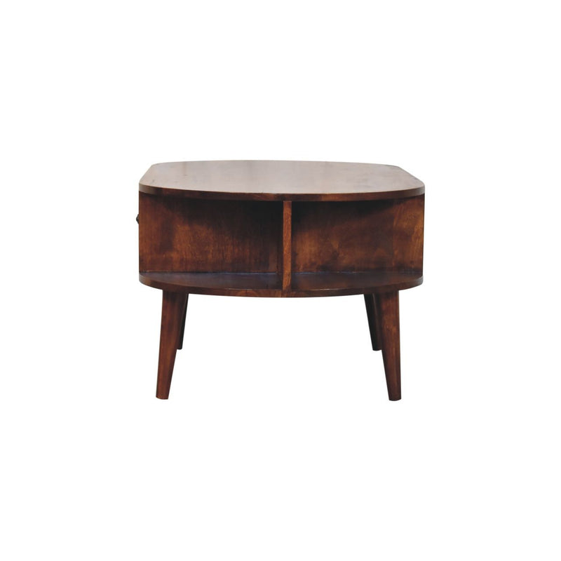 Oval Coffee Table With 1 Drawer - Chestnut - R&R Furniture Gallery (Fountain Valley, CA)
