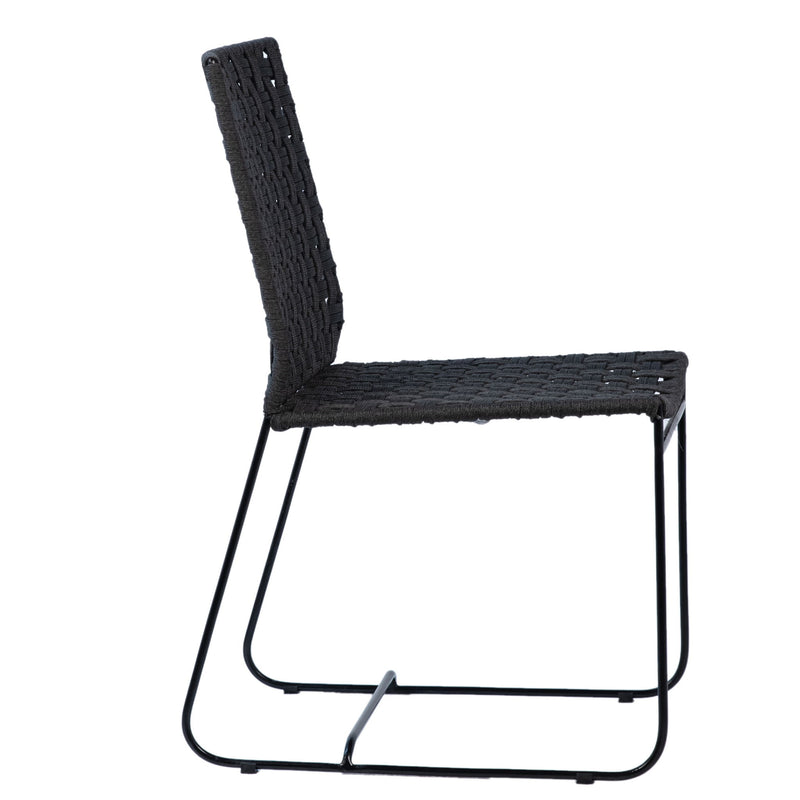 Forbes - Outdoor Dining Chair - Black And Charcoal