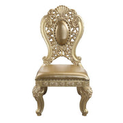 Seville - Side Chair (Set of 2) - Synthetic Leather & Gold - R&R Furniture Gallery (Fountain Valley, CA)