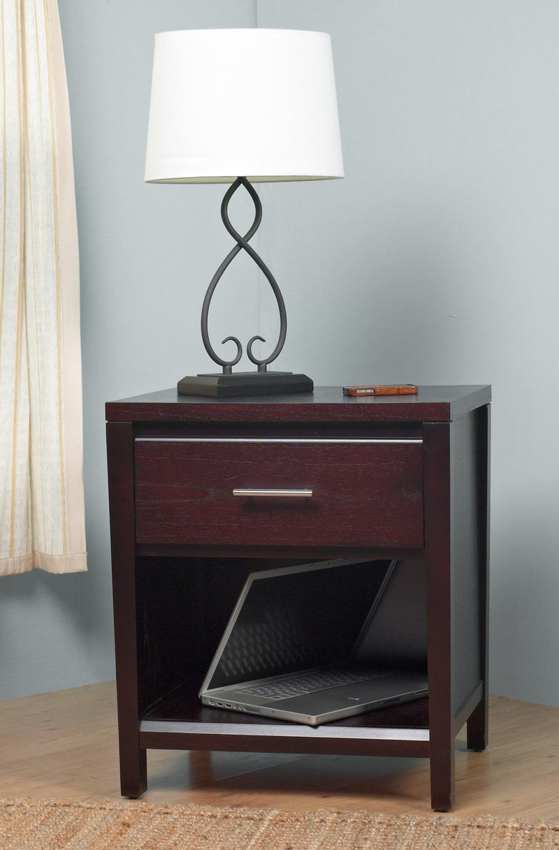 Nevis Charging Station Nightstand in Espresso