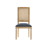French Country Dining Chair With Rectangular Cane Backrest And Smooth Upholstered Seating - R&R Furniture Gallery (Fountain Valley, CA)