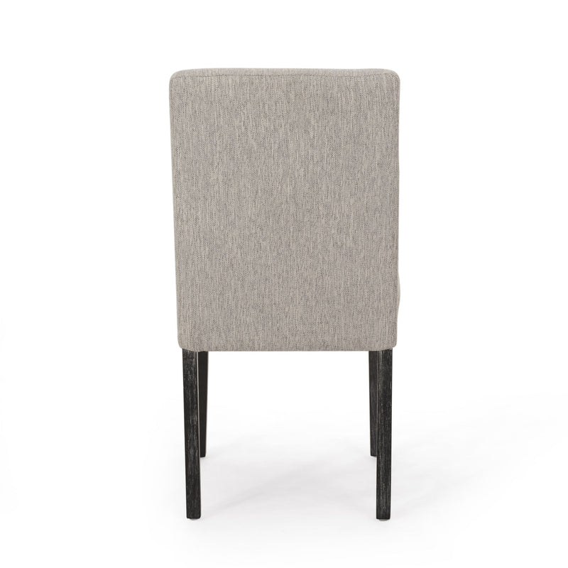 Contemporary Noble House dining chair with upholstered seat and tapered wooden legs, part of a stylish chair set.