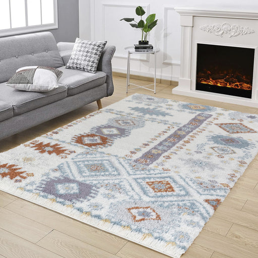 Loft Shag - 5' 3" X 7' Shaggy Area Rug - Ivory - R&R Furniture Gallery (Fountain Valley, CA)