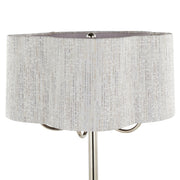 Lumi Source Lily contemporary table lamp with polished nickel base and gray fabric shade, modern design for living room or office.