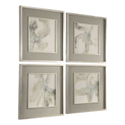 Set of four beige framed prints featuring abstract divination art by Uttermost, displayed together on a wall.