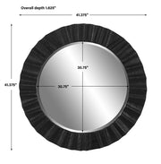 Black Caribou Round Mirror by Uttermost, accent mirror with a sleek, modern design featuring a round shape and black frame.