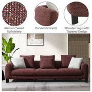 Mardi - Sofa With 6 Pillows - Maroon Tweed - R&R Furniture Gallery (Fountain Valley, CA)