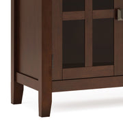 Large Russet Brown Artisan sideboard buffet with four doors and wooden handles, featuring a spacious storage design.
