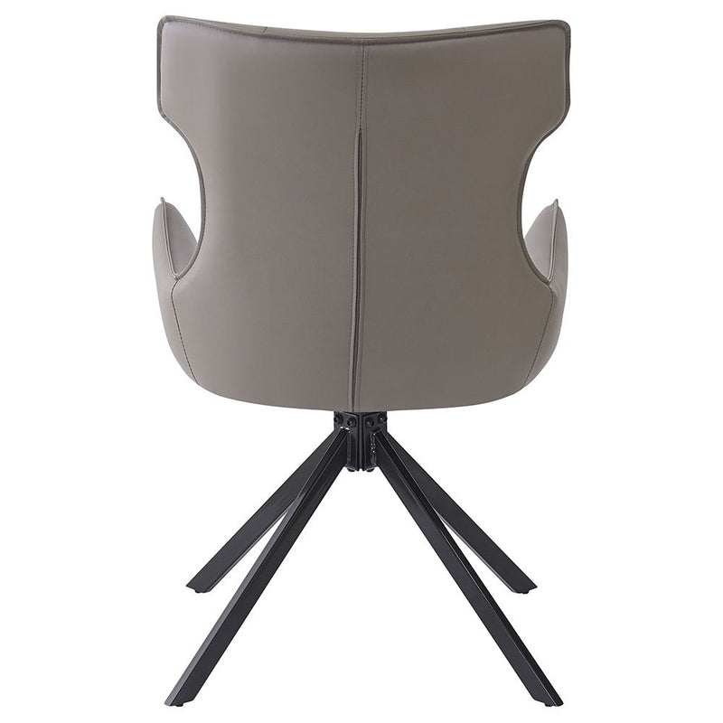 Damita - Camel Synthetic Leather Side Chair With Swivel (Set of 2) - Gray & Black Finsh - R&R Furniture Gallery (Fountain Valley, CA)