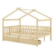 DreamHaus house bed with two built-in storage drawers, featuring a cozy design perfect for children’s bedrooms.
