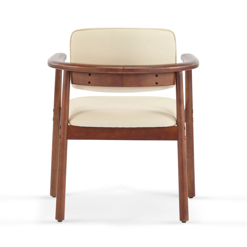 Dining Room Chairs, Ideal For Home & Kitchen (Set of 2) - Beige / Dark Walnut - R&R Furniture Gallery (Fountain Valley, CA)