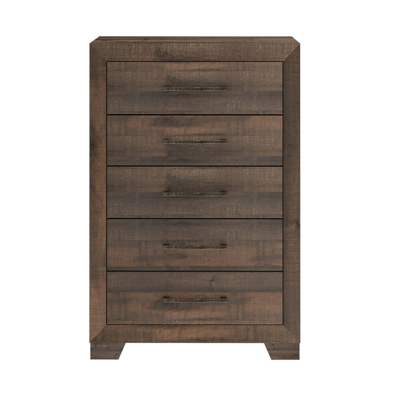 5 Drawer Chest With Casual Style - Brown - R&R Furniture Gallery (Fountain Valley, CA)