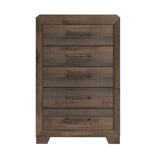 5 Drawer Chest With Casual Style - Brown - R&R Furniture Gallery (Fountain Valley, CA)