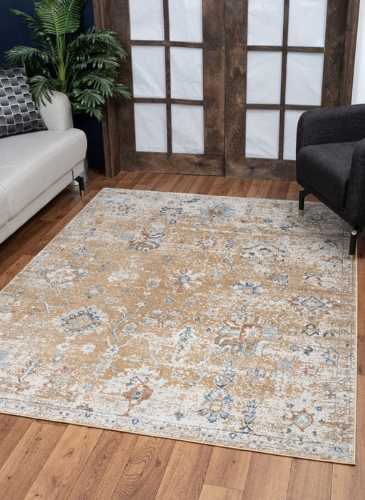 Noble - 5'3" X 7'3" Area Rug - Gold - R&R Furniture Gallery (Fountain Valley, CA)