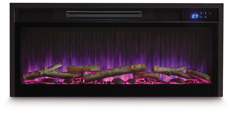 Entertainment Accessories - Fireplace Insert With Faux Birch Log Set - Black - R&R Furniture Gallery (Fountain Valley, CA)