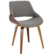Lumi Source Folia Fabrizzi 7-piece mid-century modern dining set with wooden table and matching chairs in a stylish dining room scene.