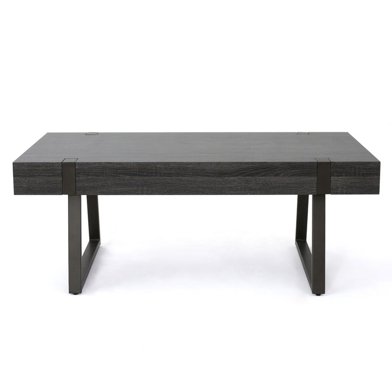 Abitha - Coffee Table With Industrial Powder Coated Metal Legs - R&R Furniture Gallery (Fountain Valley, CA)