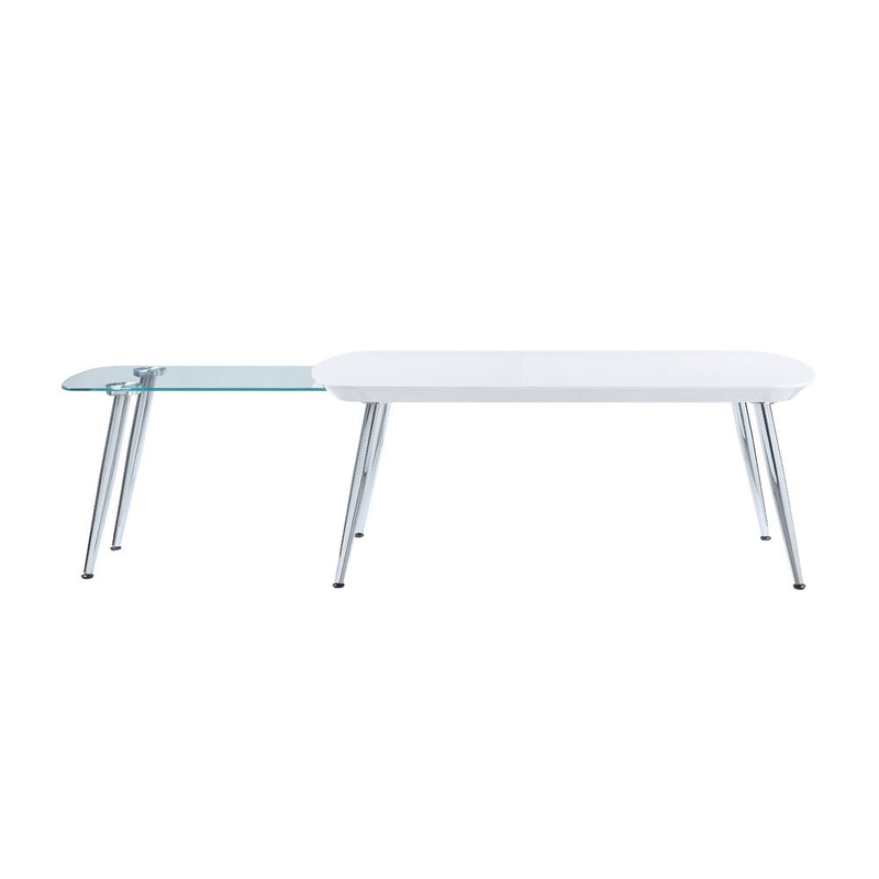 Patina - Coffee Table - White & Chrome - R&R Furniture Gallery (Fountain Valley, CA)