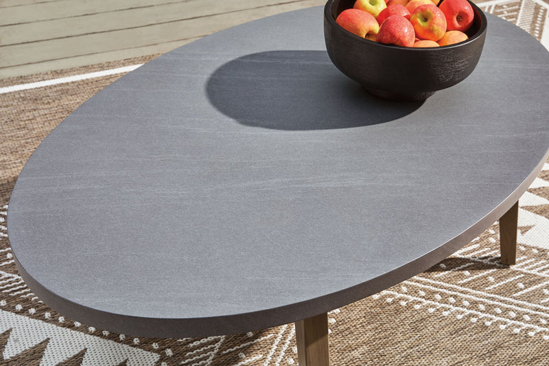 Harmony Headlands - Oval Cocktail Table - Natural / Gray - R&R Furniture Gallery (Fountain Valley, CA)