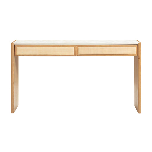 Paige - Console / Desk - Natural Oak - R&R Furniture Gallery (Fountain Valley, CA)