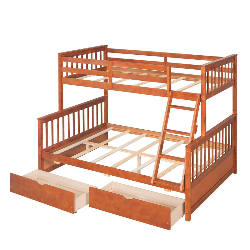 DreamHaus bunk bed with ladders and two storage drawers, featuring a sturdy frame and space-saving design for kids' bedrooms.